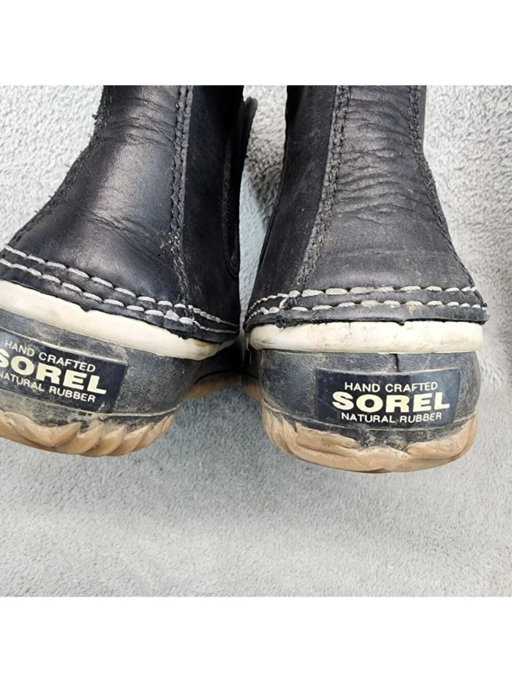 Sorel Shoes Womens Size 6 Out N About Black Leather Chelsea Duck Boots *Read*